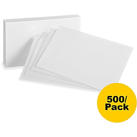 Oxford Printable Index Card White 4 x 6 85 lb Basis Weight 500 Bundle -  Office Depot